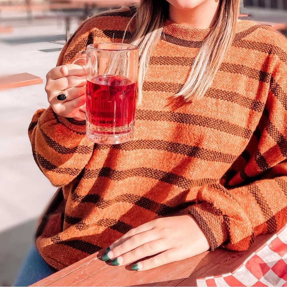 Striped Brown and Orange Women's Sweater